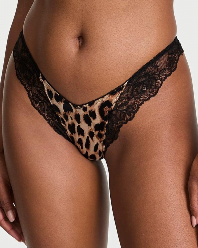 Трусики Very Sexy Lace-Trim High-Leg Thong Panty Leopard