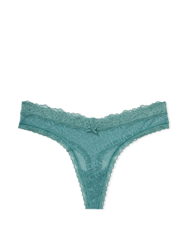 Трусики Victoria's Secret Lacie Lace-Up Thong Panty French Sage