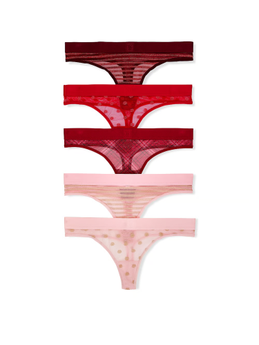 Набір трусиків 5-Pack Sheer Heritage Shimmer Thong Panty