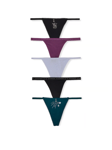 Набір трусиків 5-Pack Stretch Cotton V-String Panties Multi