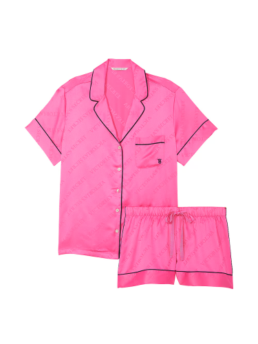 Піжама сатинова Satin Short Pajama Set Hollywood Pink Victoria's Secret