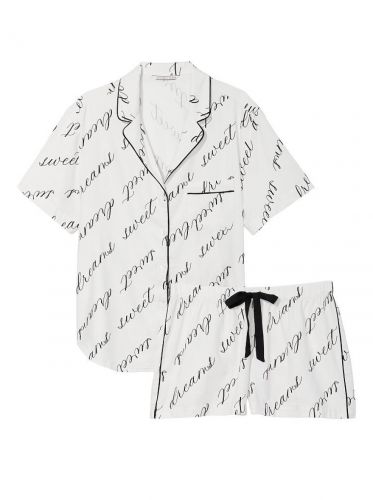 Піжама Flannel Short Pajama Set White Sweet Dreams від Victoria's Secret