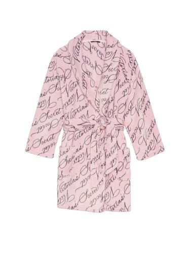 Плюшевий халат Short Cozy Robe Pretty Blossom Script Victoria's Secret