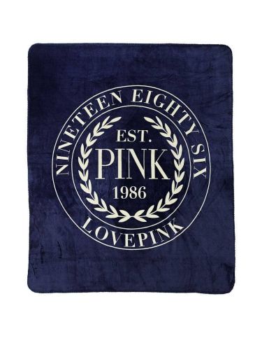 Плед Cozy-Plush Blanket Blue Logo Pink