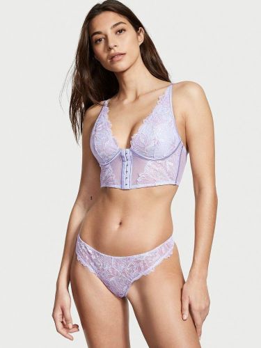 Комплект Unlined Floral Embroidery Bra Top & Thong Panty Icy Lavender Shimmer від Victoria's Secret