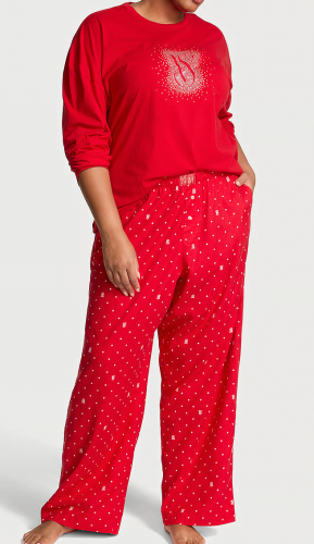 Піжама Flannel Long-Sleeve Tee-Jama Pajama Set Lipstick