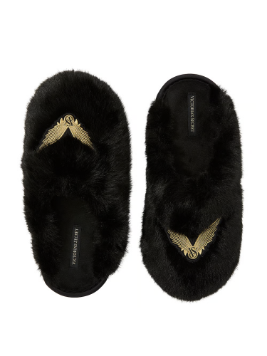 Домашні тапочки Luxe Plush Closed-Toe Slippers Black Angel Wings