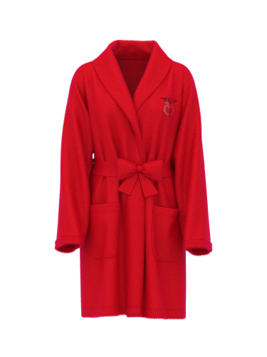 Плюшевий халат Short Cozy Robe Red