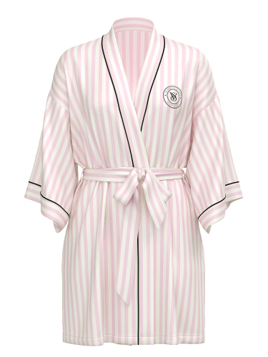Сатиновий халат Satin Short Robe Iconic Stripe