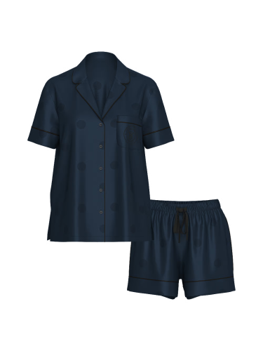 Піжама сатинова Glazed Satin Short Pajama Set Twilight Jacquard