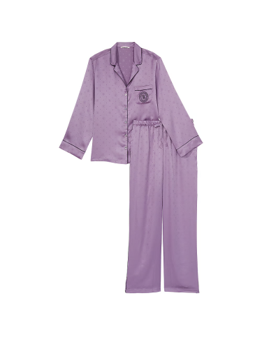 Піжама сатинова Satin Long Pajama Set Frozen Plum