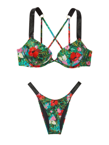 Купальник Victoria's Secret Swim Shine Strap Sexy Tee Add-2-Cups Push-Up Tropical Floral