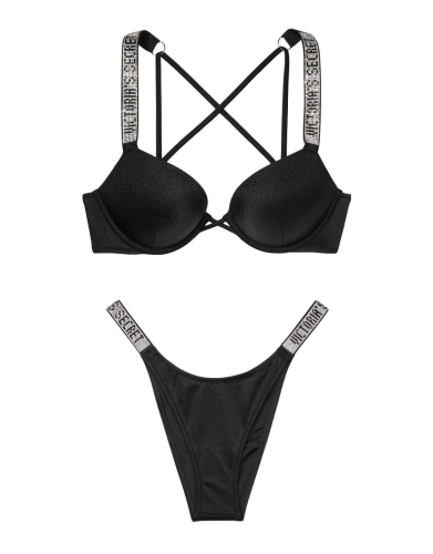 Купальник Victoria's Secret Swim Shine Strap Sexy Tee Add-2-Cups Push-Up Black