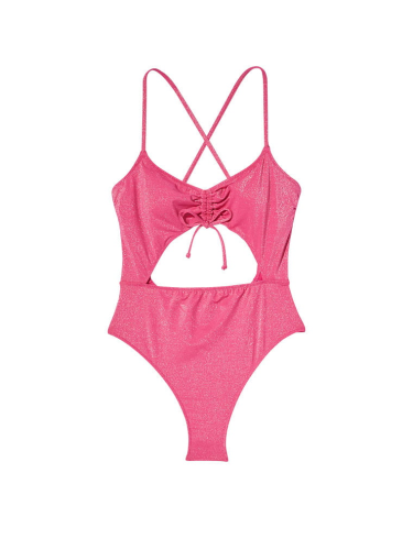 Суцільний купальник Victoria's Secret Ruched Cutout Forever Pink