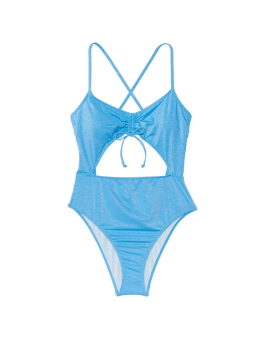 Суцільний купальник Victoria's Secret Ruched Cutout Capri Blue
