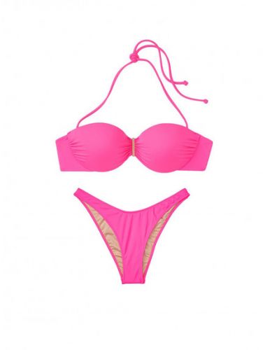 Купальник Victoria's Secret Ventanas Bandeau Push-Up Shocking Pink 36B+M