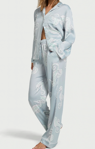 Піжама сатинова Satin Long Pajama Set Print
