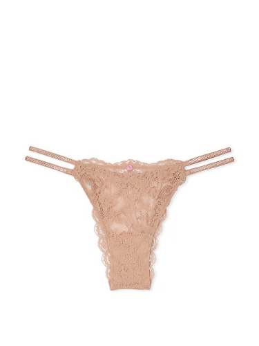 Трусики Dream Angels Twinkle Strap Lace Brazilian Panty Praline