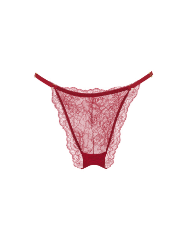 Трусики Very Sexy Rose Lace Adjustable Brazilian Panty Red Lacquer