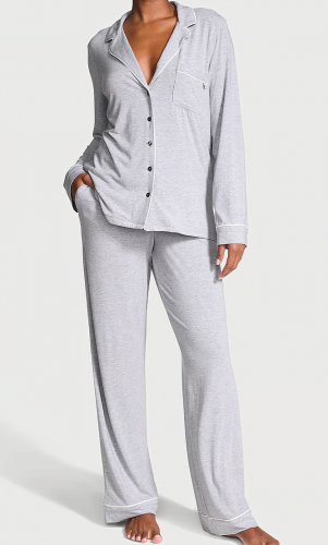 Піжама Modal Long Pajama Set Medium Heather Grey