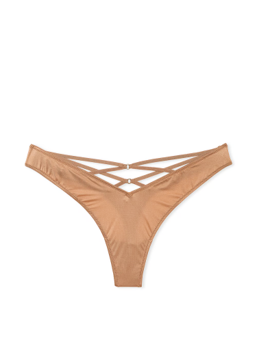 Трусики Strappy Back High-Leg Thong Panty Toffee