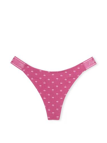 Трусики Logo Cotton High-Leg Thong Panty Midnight Mauve Cherry Print