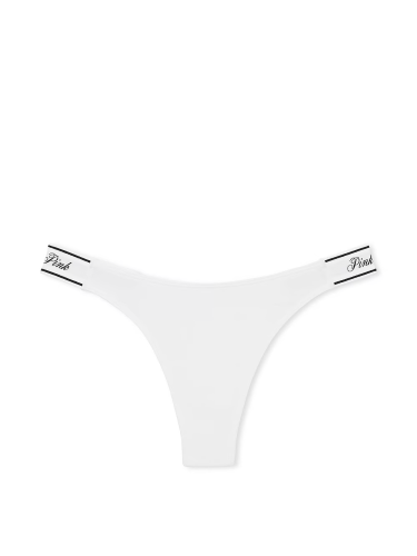 Трусики Logo Cotton High-Leg Thong Panty White