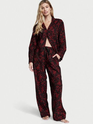 Піжама Flannel Long Pajama Set Black Hearts від Victoria's Secret
