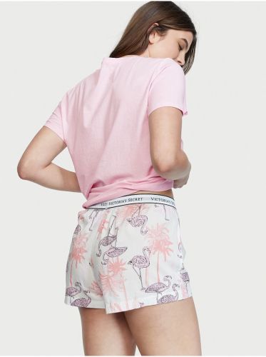 Піжама Cotton Sleep Shirt Boxer Short Set Pink Flamingos від Victoria's Secret