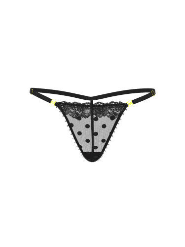 Трусики Rose Lace Shimmer Adjustable V-String Panty Black