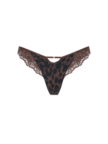 Трусики Rose Lace-Trim High-Leg Thong Panty Leo