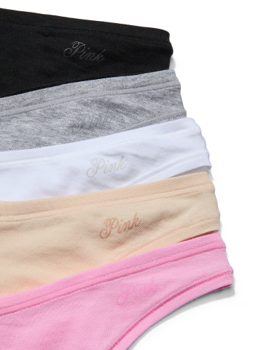 Набір трусиків 5-Pack Logo Cotton High-Leg Thong Panties Just The Basics