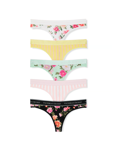 Набір трусиків 5-Pack Logo Cotton Thong Panties Flowers