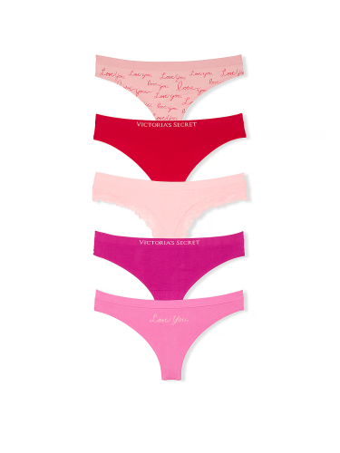 Набір трусиків 5-Packs Seamless High-Leg Thong Panties Pinki Mix