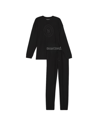 Піжама Cotton Long Pajama Set Black