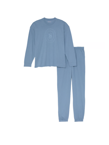 Піжама Cotton Long Pajama Set Faded Denim