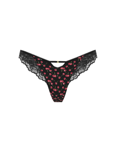 Трусики Rose Lace-Trim High-Leg Thong Panty Black Cherries