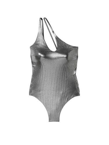 Суцільний купальник Victoria's Secret Cutout One-Swimsuit Silver Foli Rib