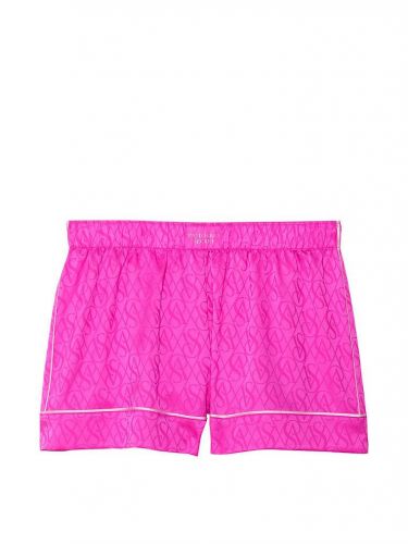 Шорти Victoria's Secret Satin Short Pink Berry Logo