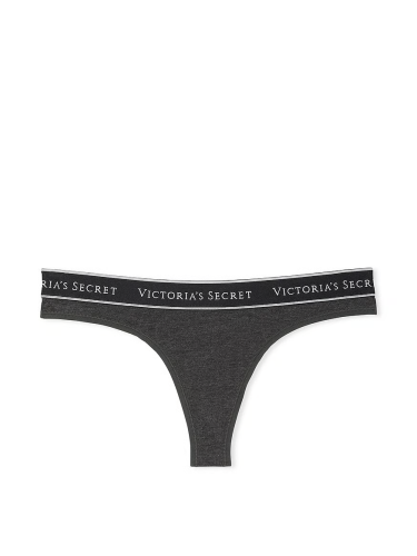 Трусики Logo Cotton Thong Panty Charcoal Grey