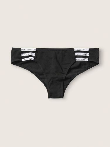 Трусики PINK Mini Logo Strappy Cheekster Panty Black