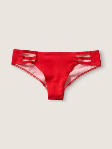 Трусики PINK Mini Logo Strappy Cheekster Panty Red