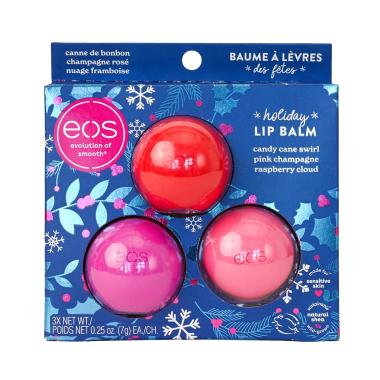 Набір бальзамів для губ Holiday Lip Balm Trio від EOS