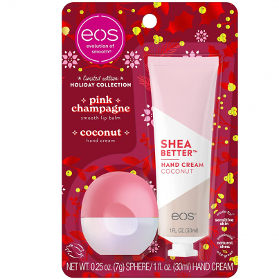 Подарунковий набір Pink Champagne Lip Balm & Coconut Hand Cream від EOS