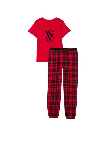 Піжама Flannel Tee-Jama Set Lipstick Red Plaid