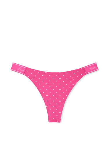 Трусики Logo Cotton High-Leg Thong Panty Pink Gossip Dot Dog Print