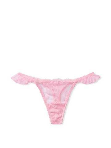 Трусики Butterfly Lace Ruffle Thong Pink