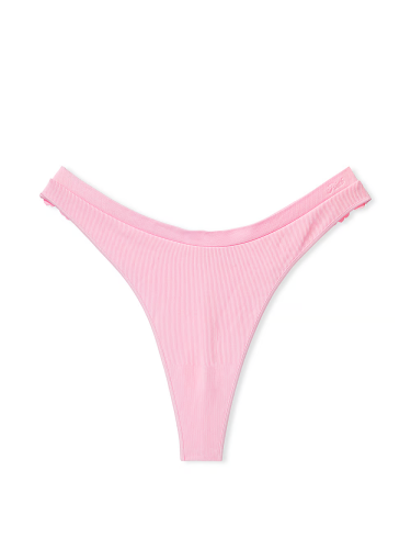 Трусики Victoria's Secret Seamless High-Leg Thong Panty Pink Bubble Lace Back