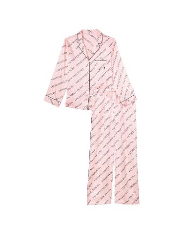 Піжама сатинова Satin Long Pajama Set Purest Pink