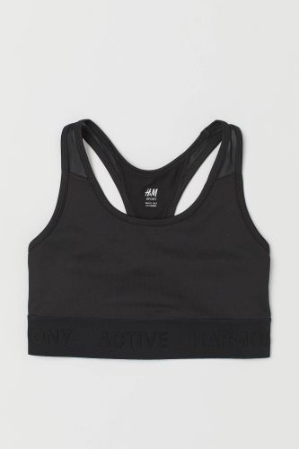Спортивний топ Sports bra Medium support НМ Black